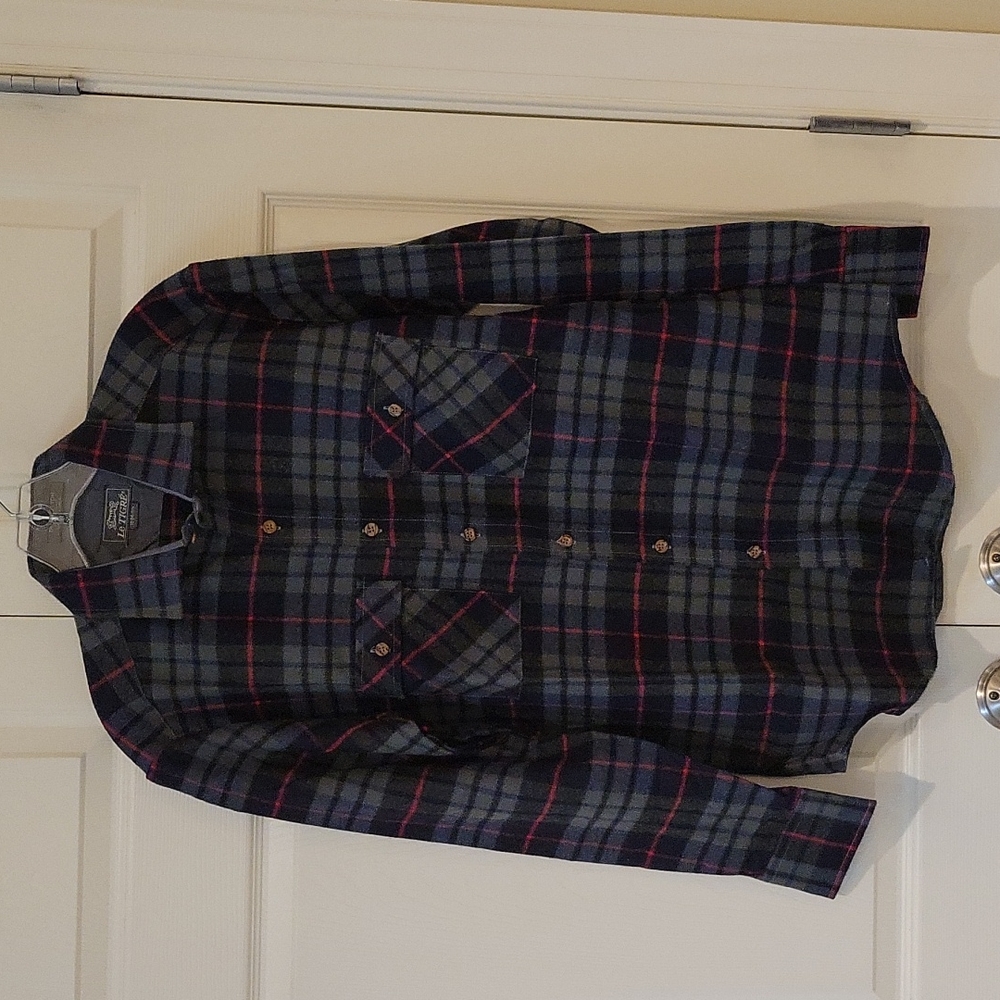 Le Tigre Blue Plaid Acrlic Flannel Shirt